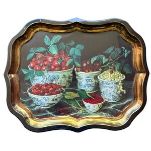 Keller Charles Serving Tray Painting Galley Stephanie Hoppen Fruit Dark Academ